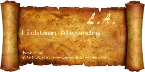 Lichtman Alexandra névjegykártya